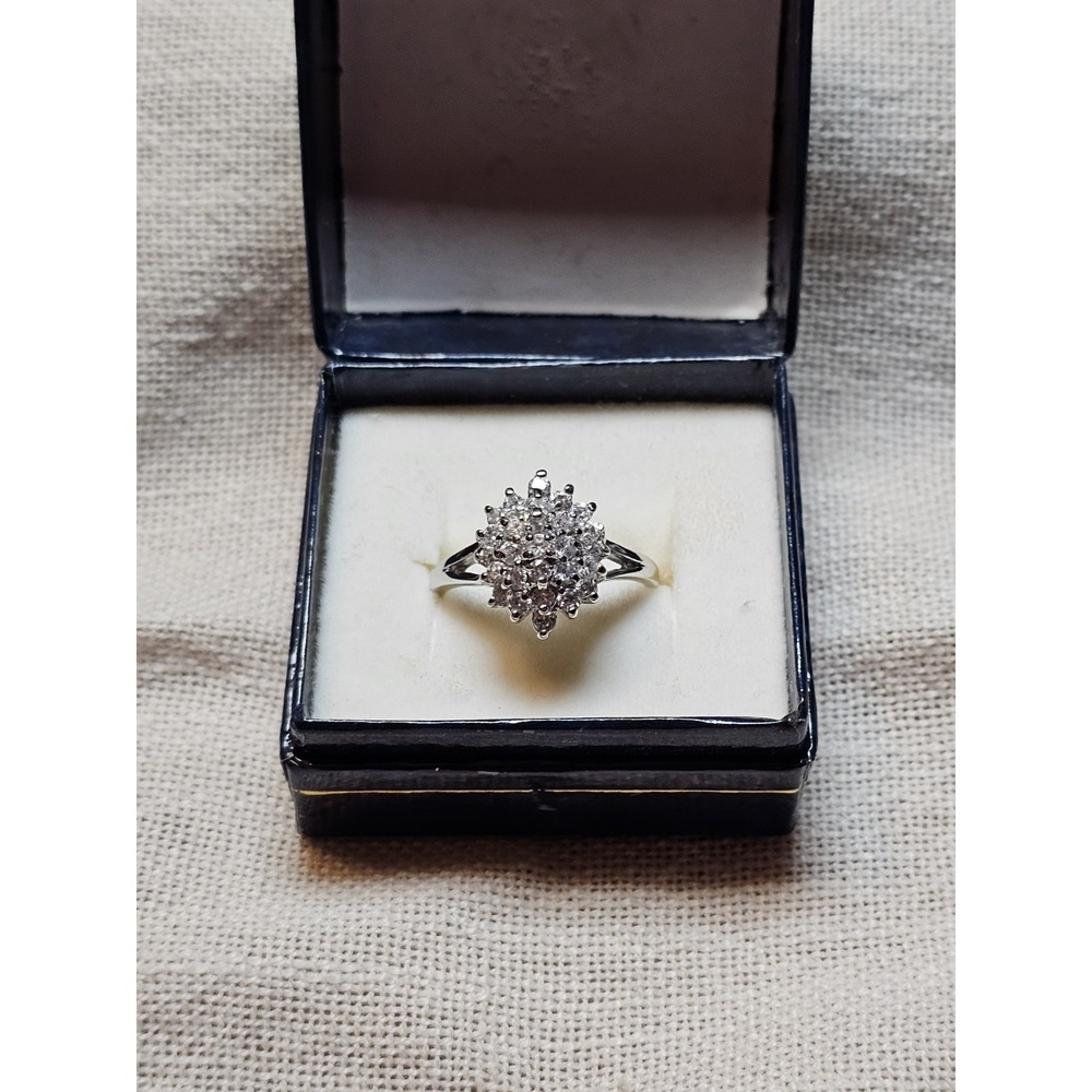 Vintage 925 Silver Cubic Zirconia Elegant Fashion Ring